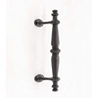 Antikas - Tirador de puerta de hierro fundido- tirador de puerta- herraje de puerta- mango de choque- color negro- como…